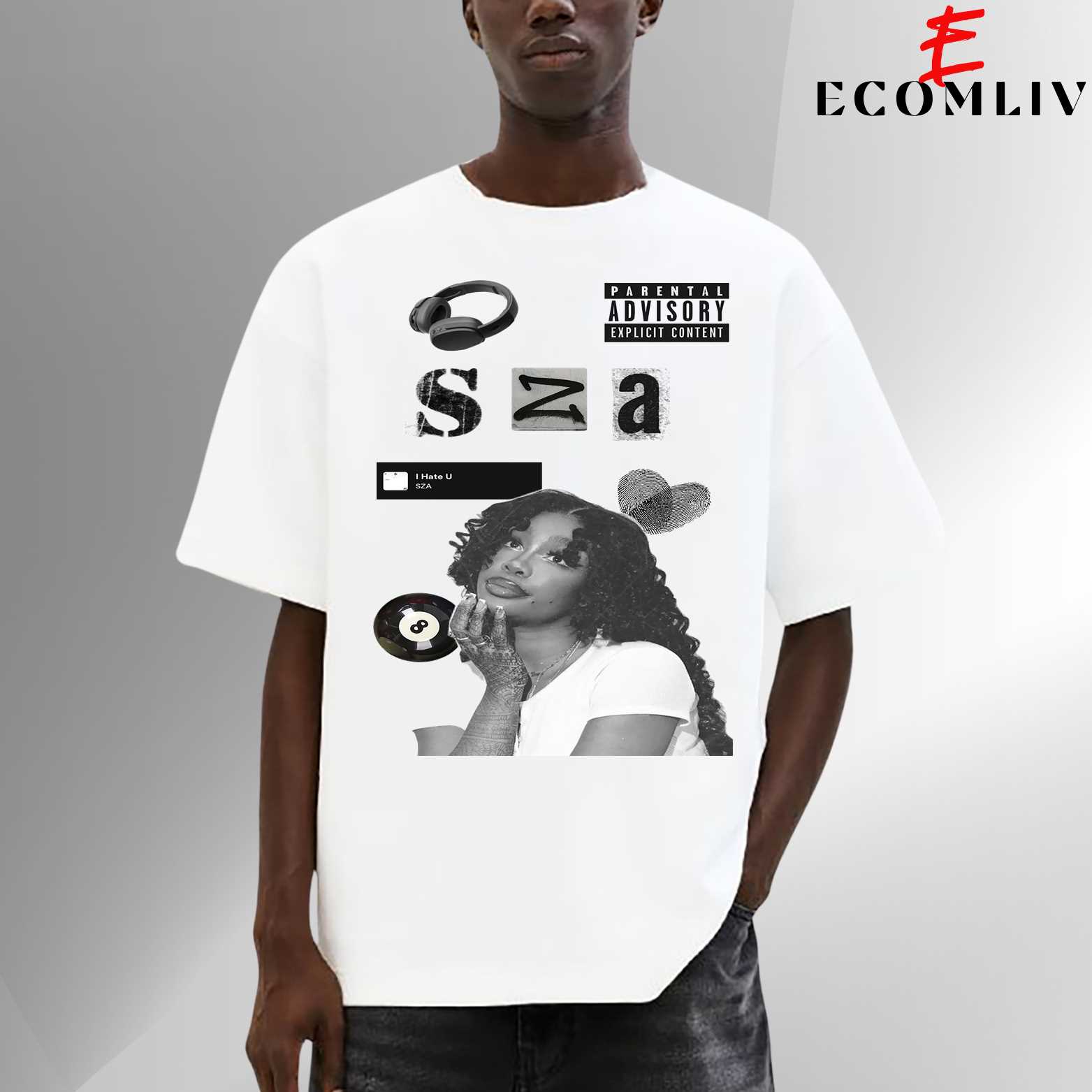 Sza Saturn Music T-Shirt, Harajuku Hip Hop Graphic Tee